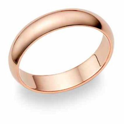 14K Rose Gold Wedding Band Ring (5mm) -  - ROSE-5