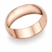 14K Rose Gold Wedding Band Ring (7mm)