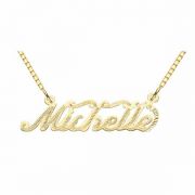14K Solid Yellow Gold Custom Name Pendant, Michelle Design