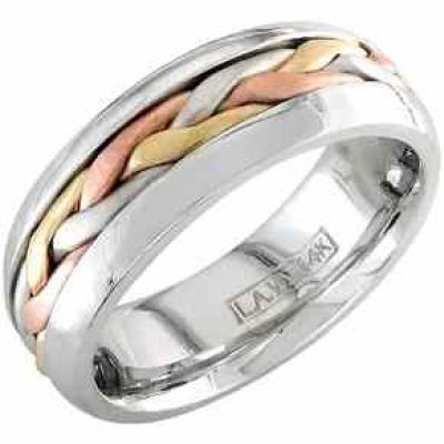 14K Tri-Color Gold Braided Wedding Band -  - WED-2