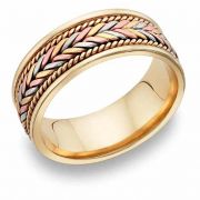 18K Tri-Color Gold Woven Wedding Band