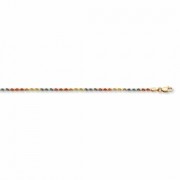 14K Tri-Color Rope Bracelet (1.5mm)