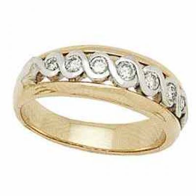 14K Two-Tone Gold 1/2 Carat Infinity Diamond Wedding Band -  - MWB1163