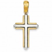 14K Two-Tone Gold Cross Pendant
