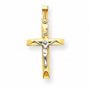 14K Two-Tone Gold Crucifix Pendant
