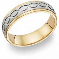 14K Two-Tone Gold Design Wedding Band Ring