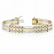 14K Two-Tone Gold Men's Design Bracelet