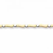 14K Two-Tone Wave Design Gold Bracelet