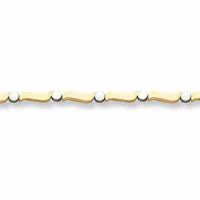 14K Two-Tone Wave Design Gold Bracelet