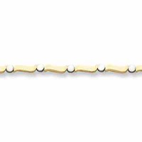 14K Two-Tone Wave Design Gold Bracelet