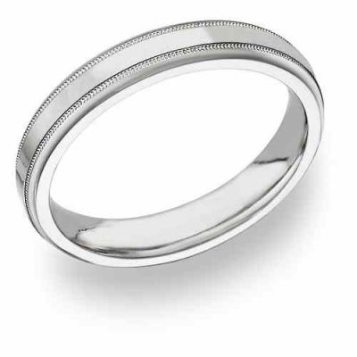 14K White Gold 4mm Wedding Band Ring -  - WG-5