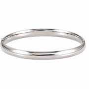 14K White Gold 6.5mm Hinged Bangle Bracelet