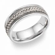 Silver Braided Wedding Band Ring