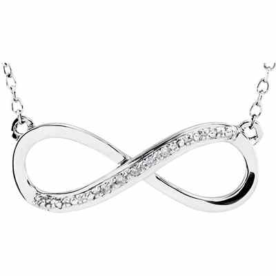 14K White Gold and Diamond Infinity Necklace -  - STLPD-651091W