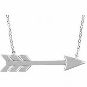 14K White Gold Arrow Necklace
