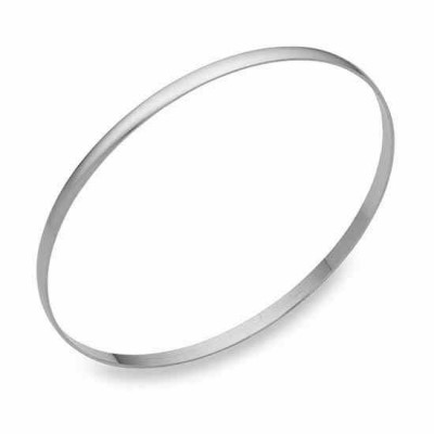 14K White Gold Bangle Bracelet, 2mm -  - Bangle-42-27W