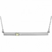 14K White Gold Birthstone Bar Necklace