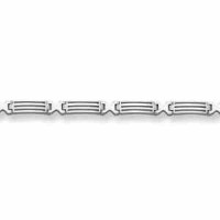 14K White Gold "Bridge" Design Bracelet