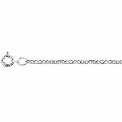 14K White Gold Cable Chain Necklace, 1.5mm -  - STL-CH176-W