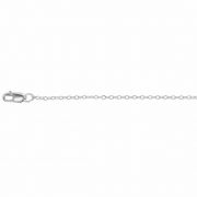 14K White Gold Cable Link Chain Necklace, 1.2mm