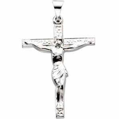 14K White Gold Crucifix Pendant -  - STLCR-R4157114KW