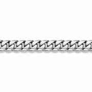 14K White Gold Curb Bracelet - 19mm