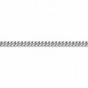 14K White Gold Curb Bracelet - 9.6mm