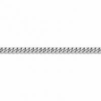 14K White Gold Curb Bracelet - 9.6mm