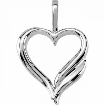 14K White Gold Design Heart Pendant -  - STLPD-80713W