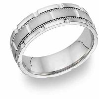 14K White Gold Design Wedding Band Ring