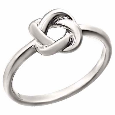 14K White Gold Designer Love-Knot Ring -  - STLRG-86174W