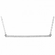 14K White Gold Diamond Bar Necklace
