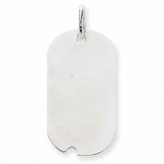 14K White Gold Dog Tag Pendant