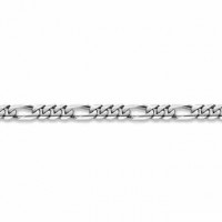 14K White Gold Figaro Bracelet - 10mm