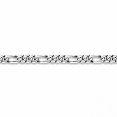 14K White Gold Figaro Bracelet - 10mm -  - FIG-300-W