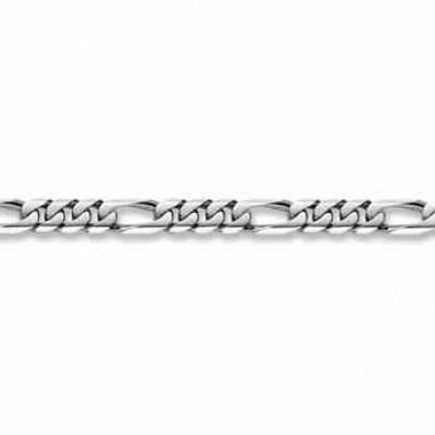 14K White Gold Figaro Bracelet - 12mm -  - FIG-350-W