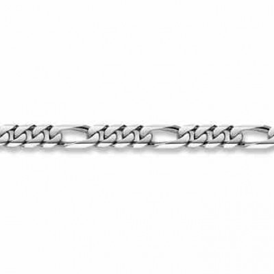 14K White Gold Figaro Bracelet - 13mm -  - FIG-400-W