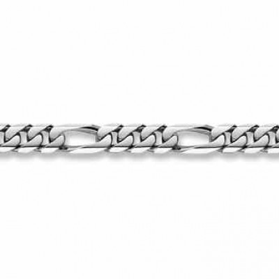 14K White Gold Figaro Bracelet - 16mm -  - FIG-500-W