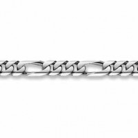 14K White Gold Figaro Bracelet - 18mm