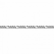 14K White Gold Figaro Bracelet - 7mm