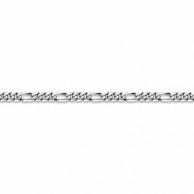 14K White Gold Figaro Bracelet - 7mm -  - FIG-200-W