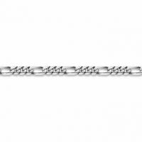 14K White Gold Figaro Bracelet - 9mm