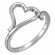 Sterling Silver Freeform Art Heart Ring