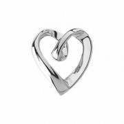 14K White Gold Heart Slide Pendant