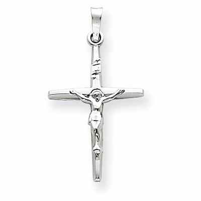 14K White Gold INRI Crucifix Pendant -  - QGCR-XR509