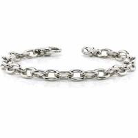 14K White Gold Men's Link Connect Bracelet