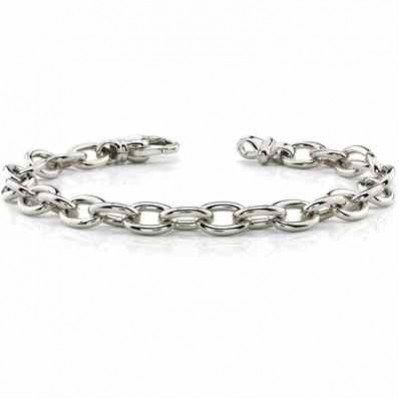 14K White Gold Men s Link Connect Bracelet -  - WLB-190