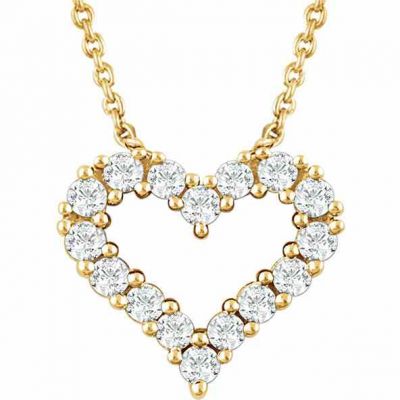 14K Yellow Gold 1/4 Diamond Heart Necklace -  - STLPD-651759Y