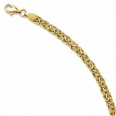 14K Yellow Gold 5mm Byzantine Bracelet -  - QGBR-3998