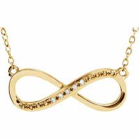 14K Yellow Gold and Diamond Infinity Necklace